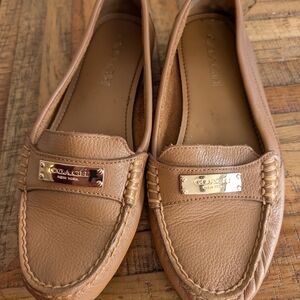 Coach Tan Leather Loafers for Women